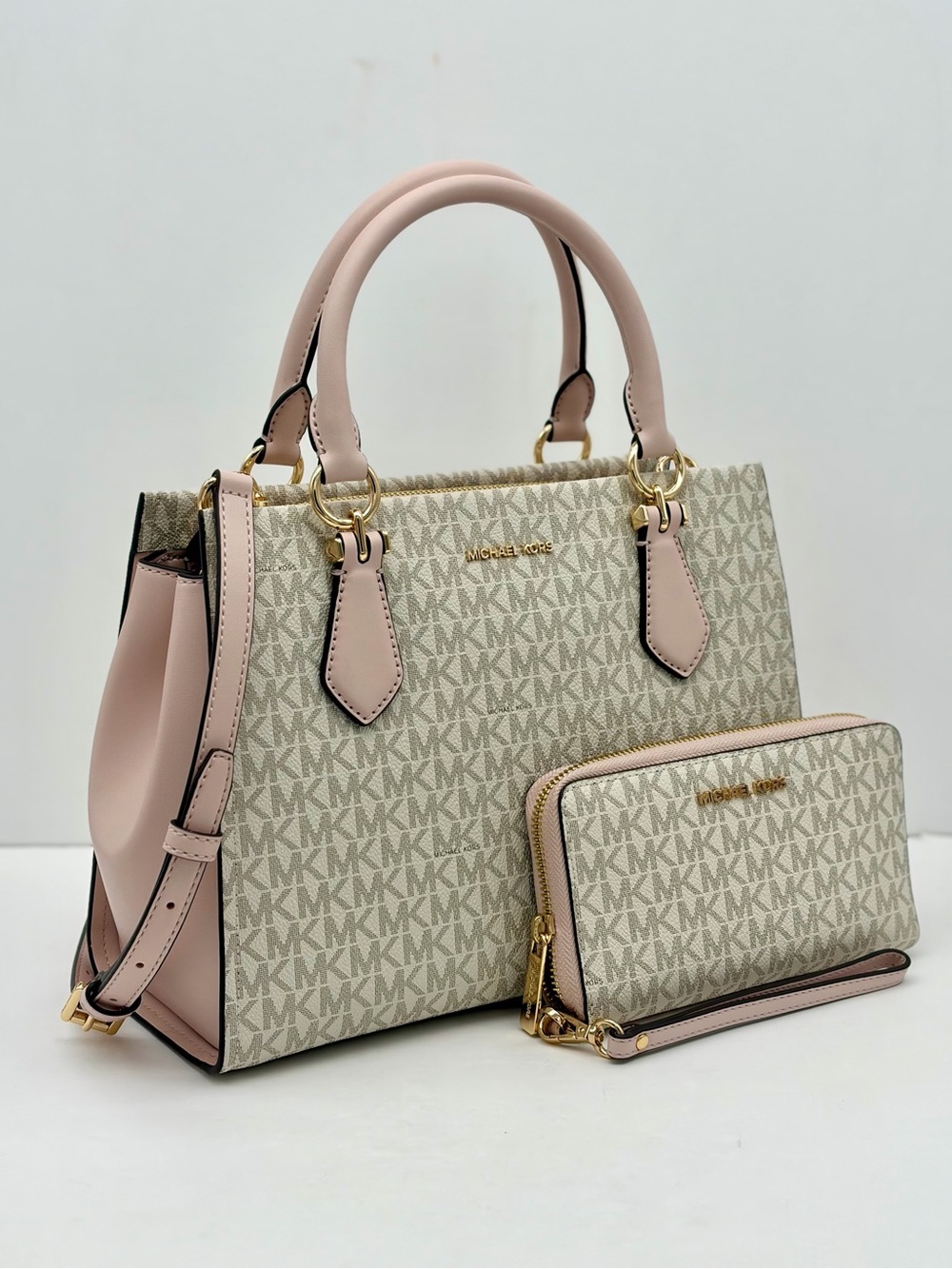 Michael Kors Marilyn Medium Satchel Crossbody Bag And Wallet Set - Picture 10 of 15